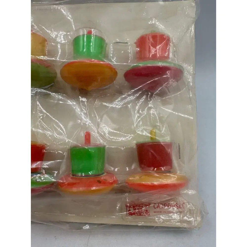 Vtg Carrousel 70s Party Favors Tops Top Toys Colorful Sealed Rare